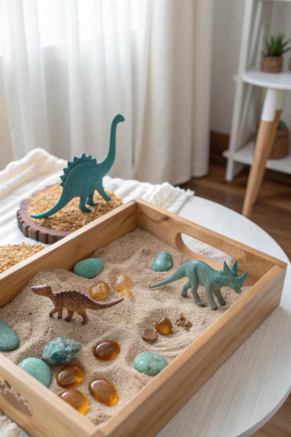 Uncover hidden treasures in a world of dinosaurs—where imagination meets natural elegance!