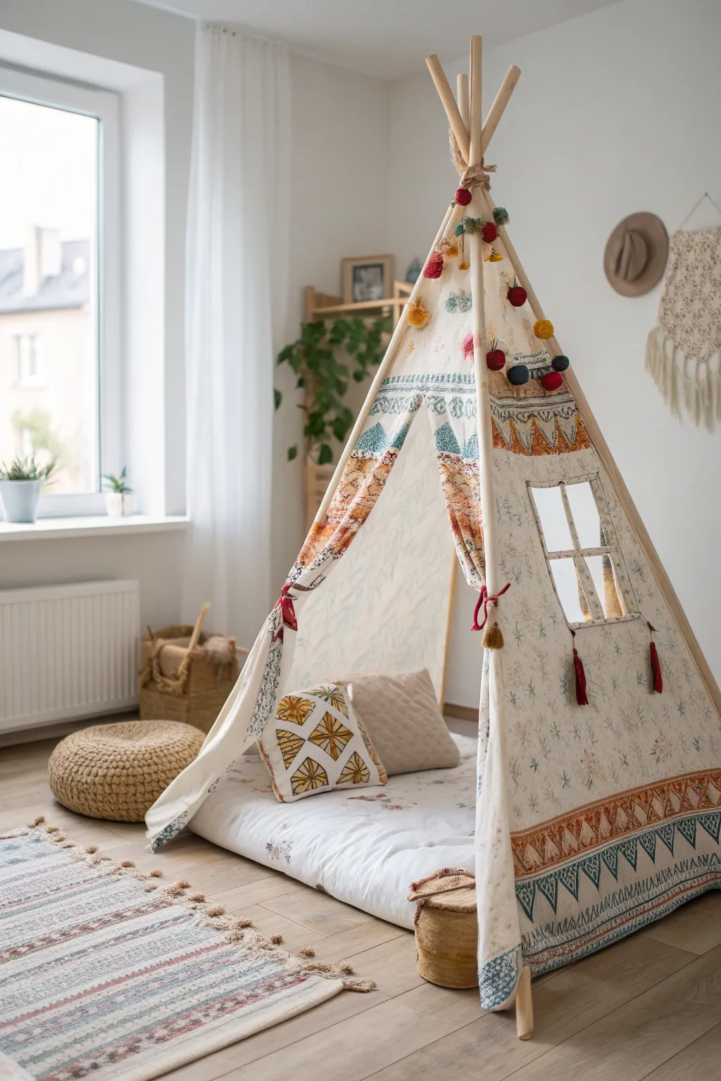 Transform your bedroom into a bohemian sanctuary with a DIY bed tent that blends vibrant patterns and minimalist elegance.