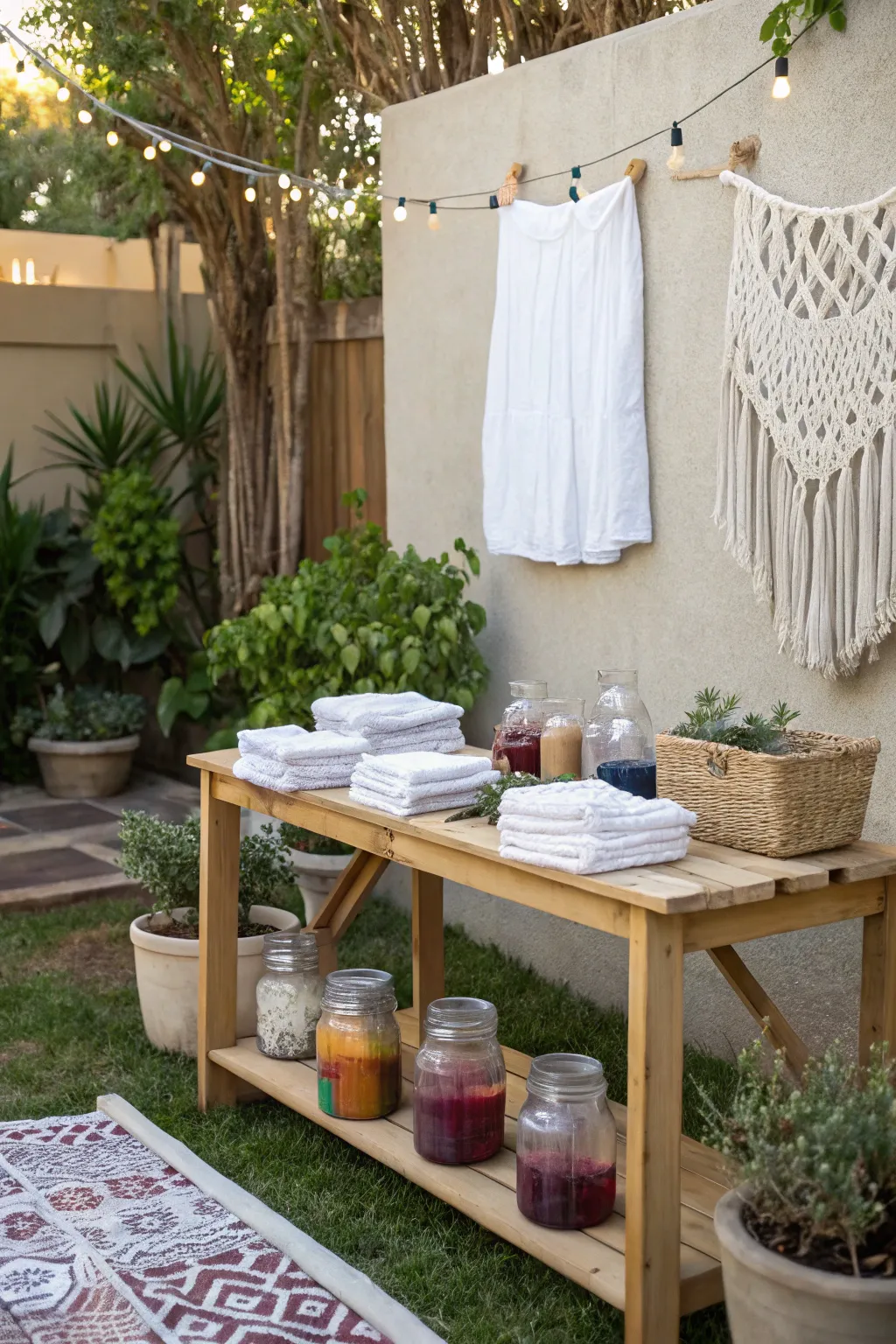 Unleash your creativity at our tie-dye station and add a splash of color to your boho wardrobe!