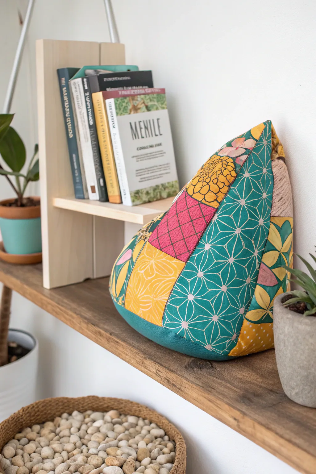 Add a playful pop of color to your minimalist space with these chic DIY bean bag bookends!