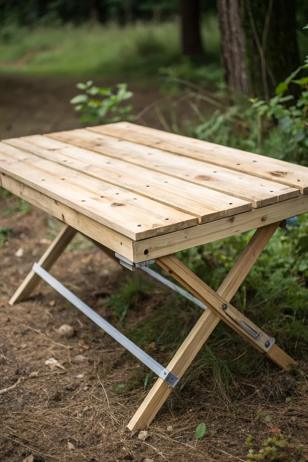 Transform your camping experience with this stunning upcycled pallet table, combining rustic charm with minimalist elegance.