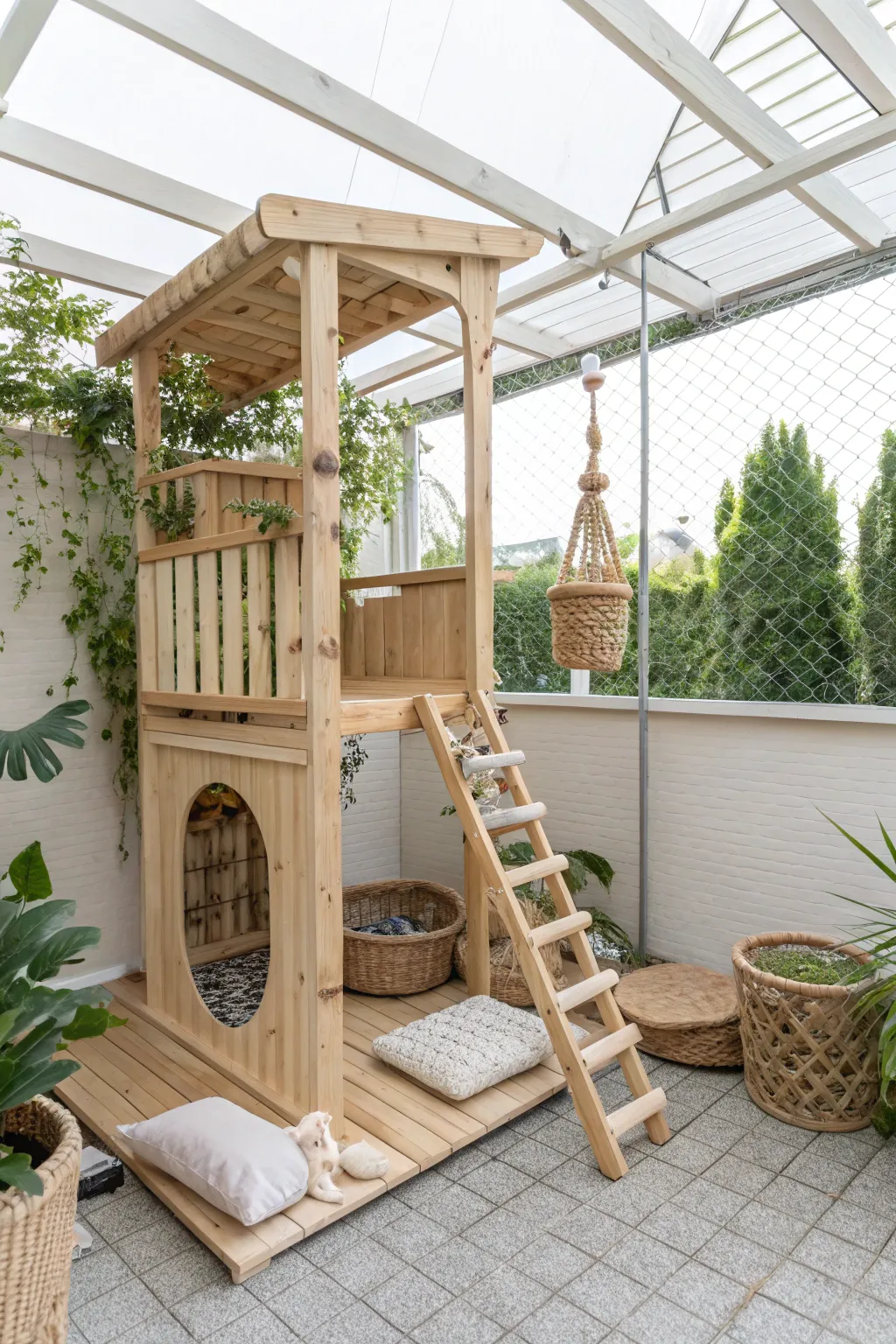 Elevate your cat's playtime with a DIY jungle gym that blends Scandinavian simplicity and boho charm.