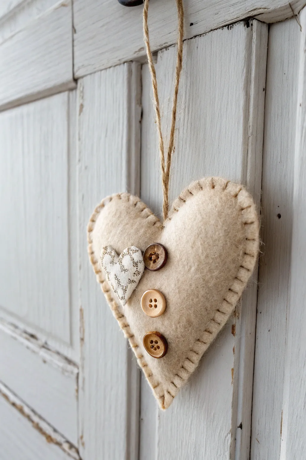 Add a touch of rustic charm to your home with these handmade heart ornaments. Perfect for a simple yet elegant decor statement!