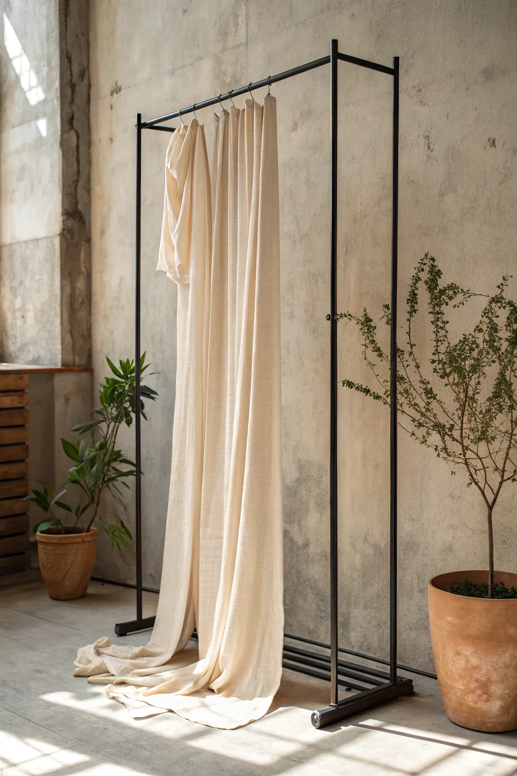 Transform your craft show booth with a chic pipe and drape setup, where minimalism meets elegance.