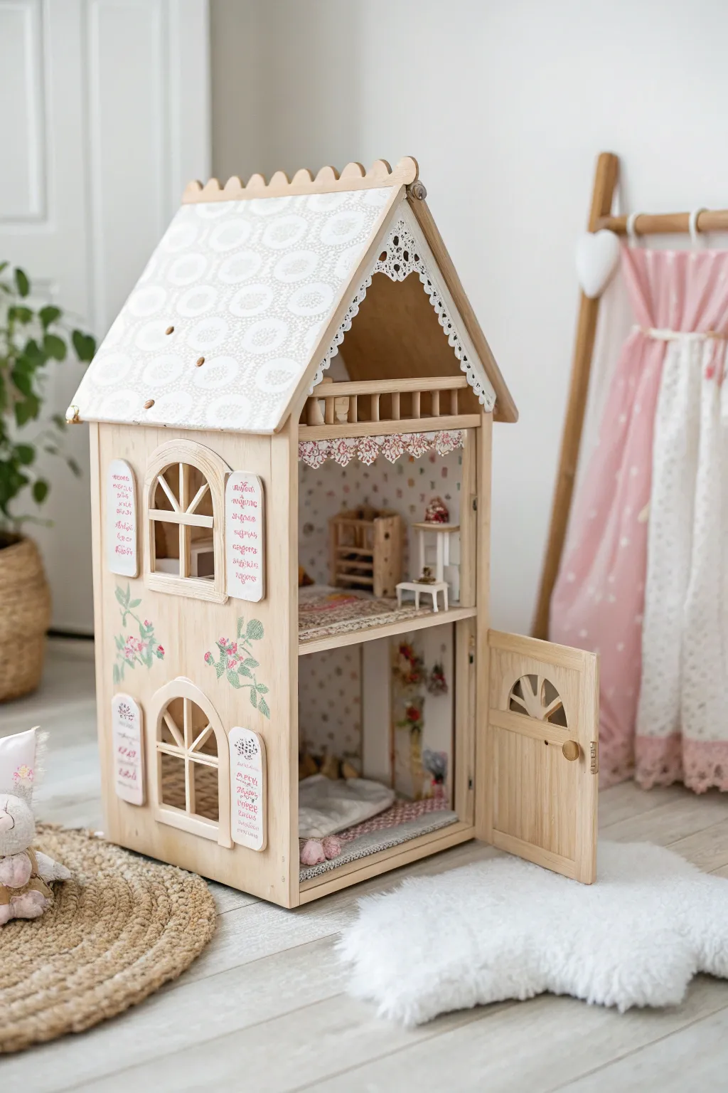 Unlock the magic of hidden spaces with this enchanting dollhouse design.