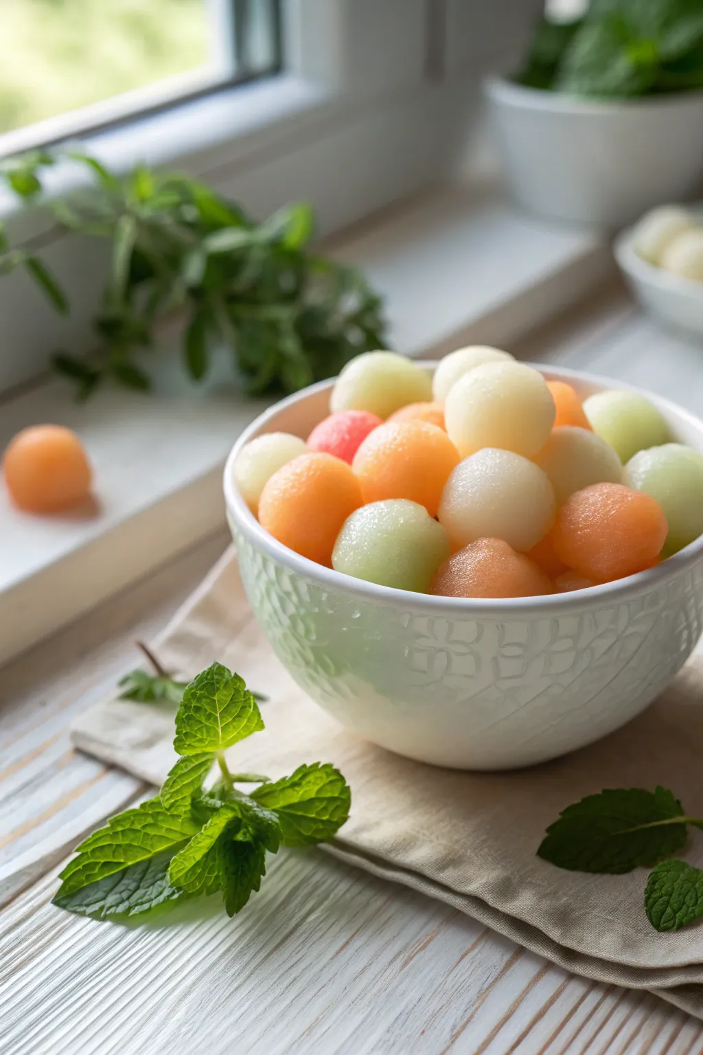 Elevate your table with the simple beauty of mini melon balls. 🍈✨ #ScandiBoho #DIYDelights