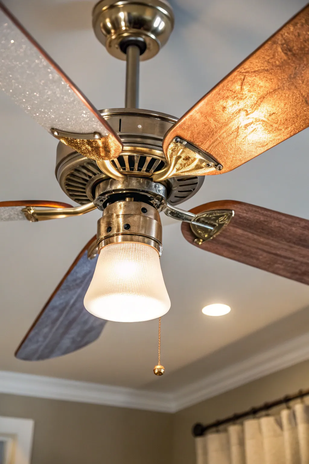 Transform your space with the luxurious shimmer of metallic fan blades.