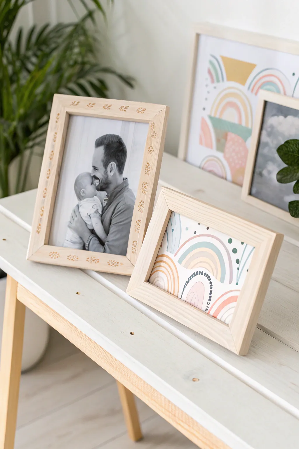 Capture memories with this charming DIY photo frame, a heartfelt gift from baby to dad.