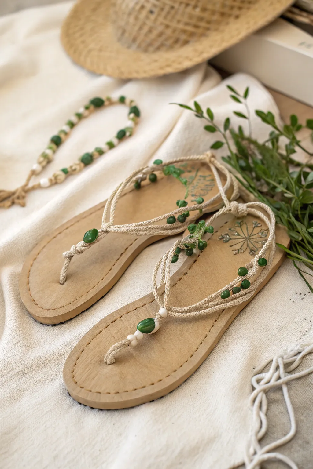 Step into enchantment with these boho-inspired forest fairy barefoot sandals.