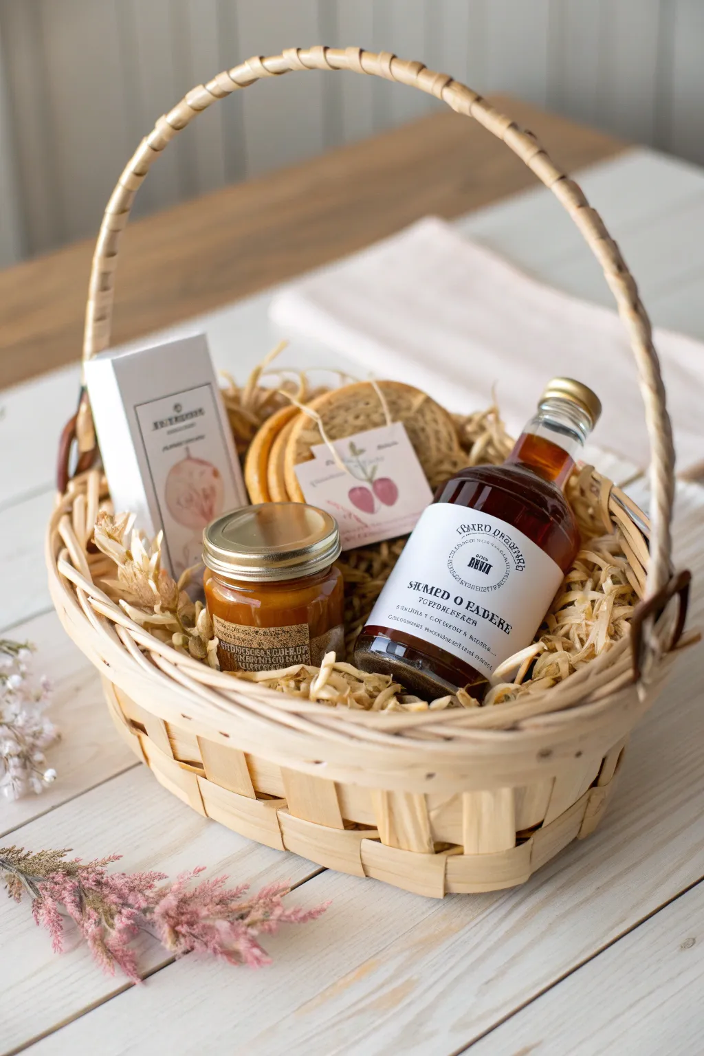Start your day with love: A cozy Breakfast in a Basket gift idea, perfect for a warm morning surprise!