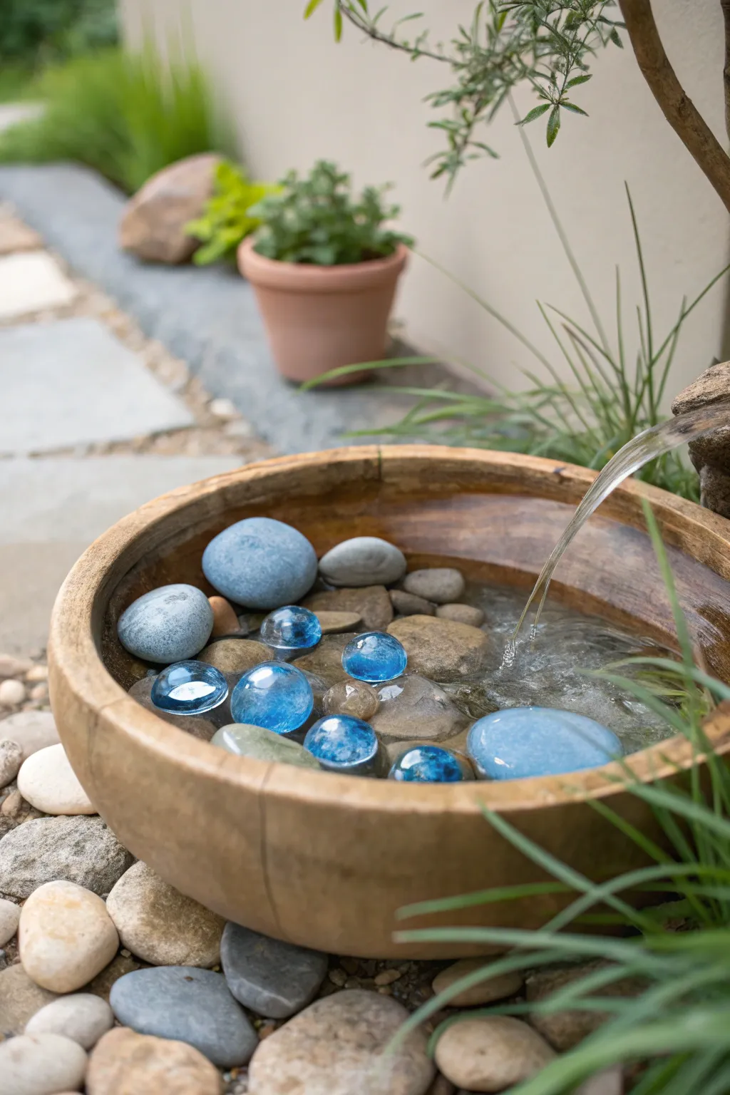 Embrace tranquility with a handcrafted touch: Create your own serene water feature.