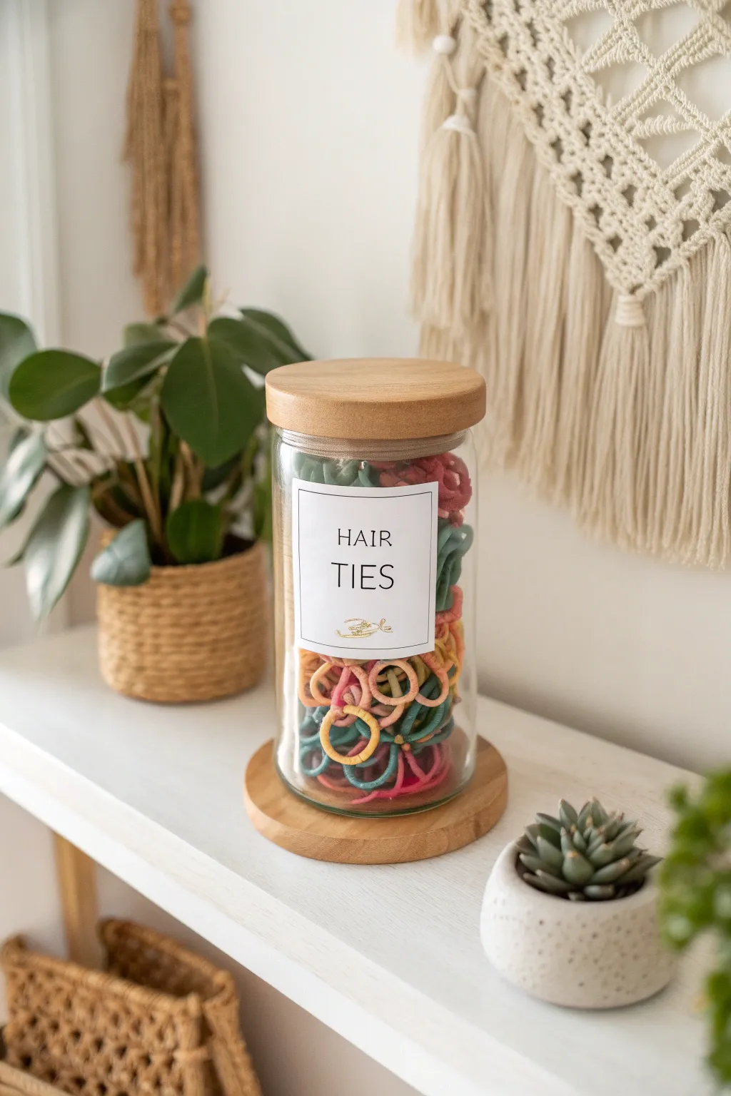 Elevate your hair tie storage with minimalist elegance! 🌿✨ #DIYStorage #BohoMinimalism #ScandinavianStyle