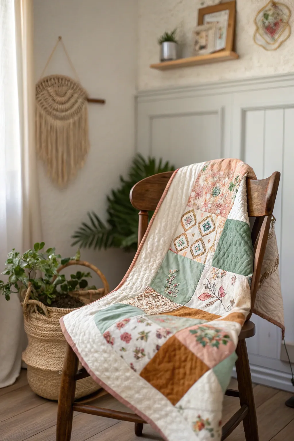 Wrap yourself in memories with a handcrafted quilt that tells your unique story. 🌿✨ #DIYKeepsake #MinimalistBoho