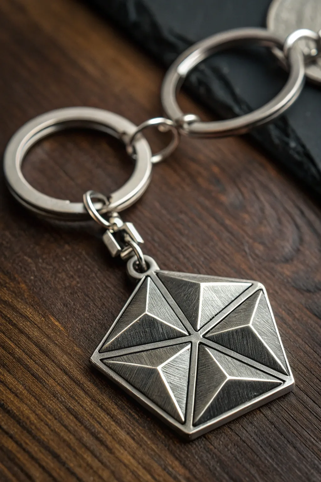 Elevate your style with a bold geometric keychain, the perfect modern accessory for the contemporary man.