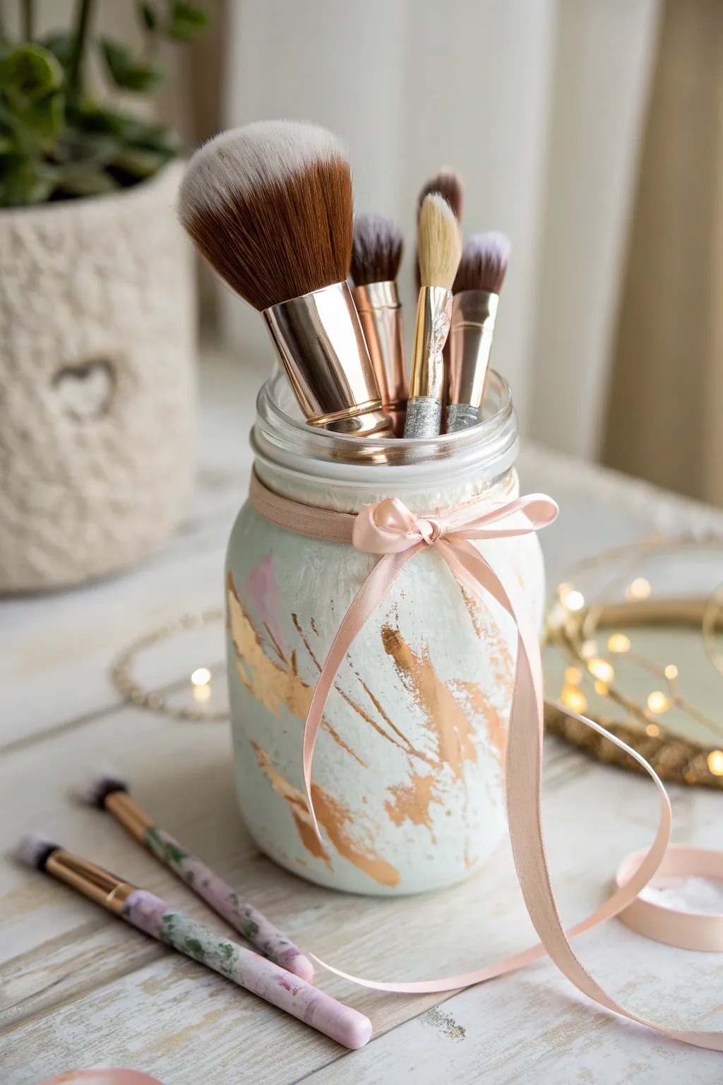 Elevate your vanity with a touch of DIY charm! 🌿 #MasonJarMarvels