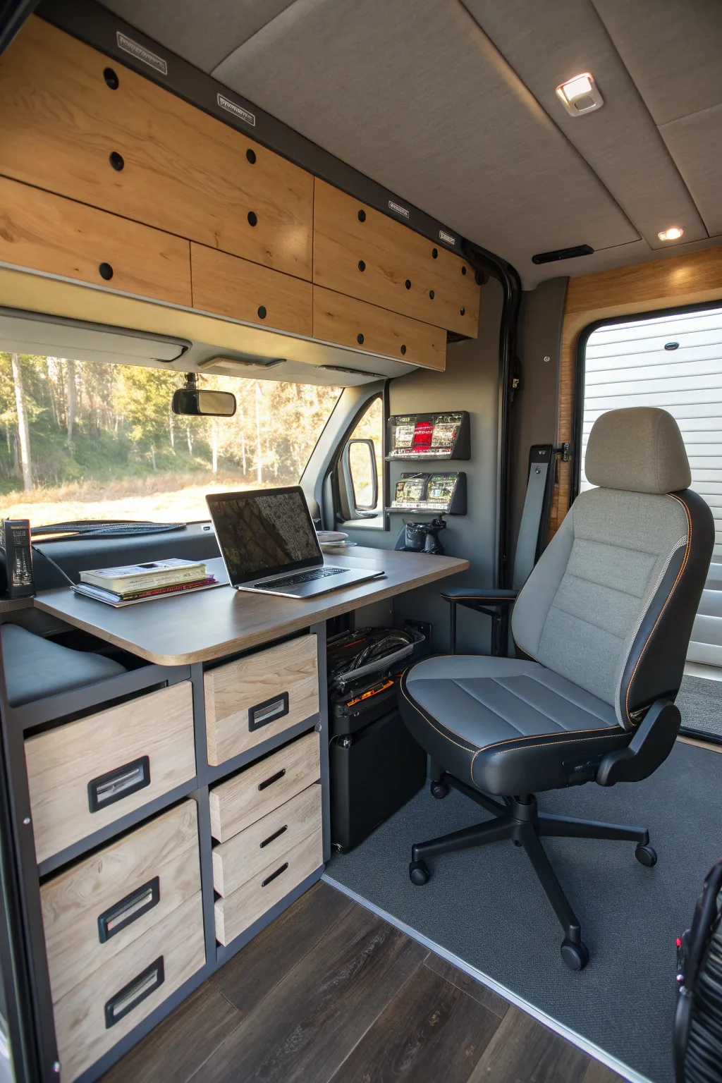 Discover the art of efficient layout planning in your DIY mobile office van. Transform functionality into style.