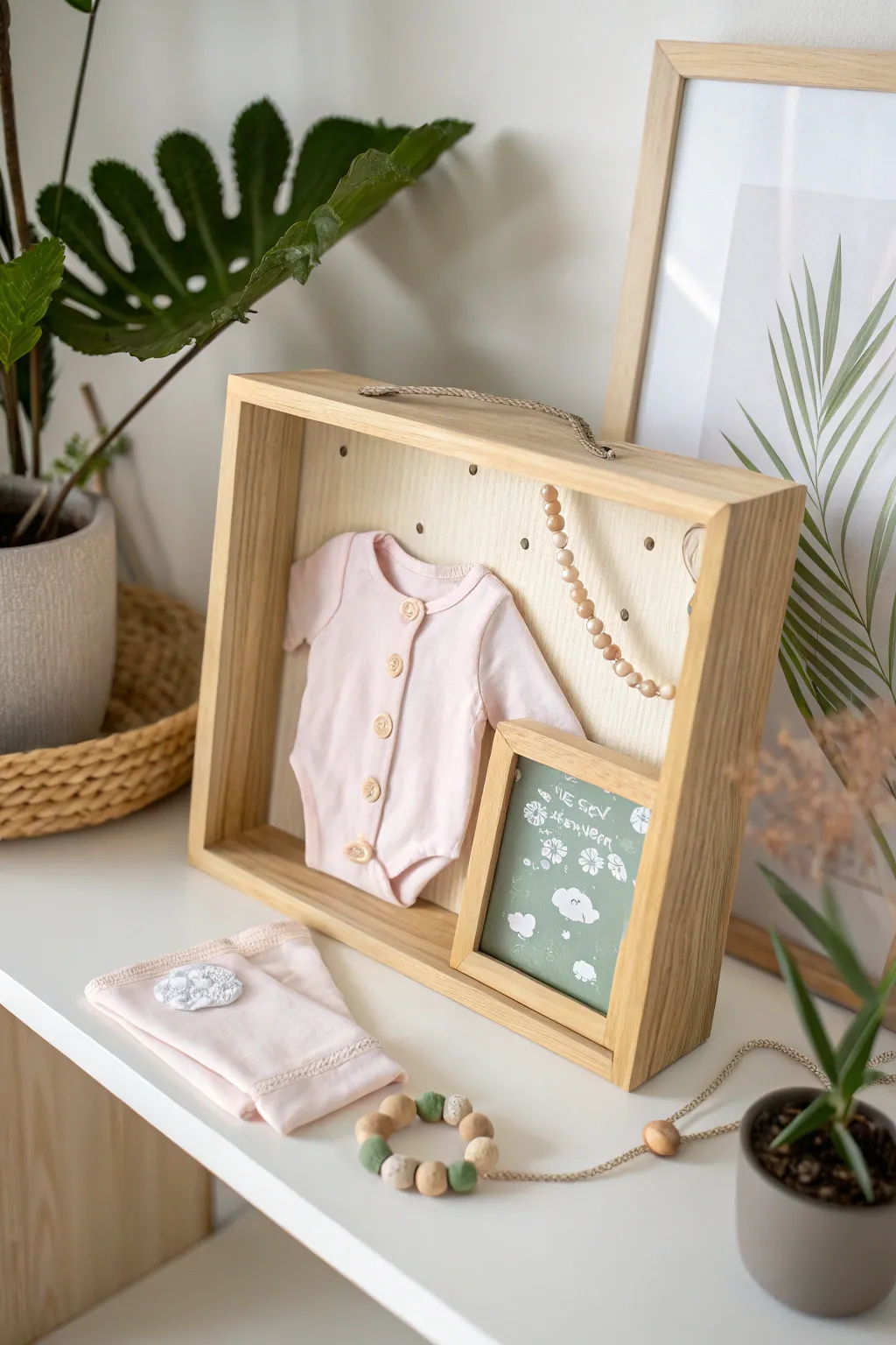 Cherish early memories with a minimalist DIY shadow box, capturing moments in timeless style.