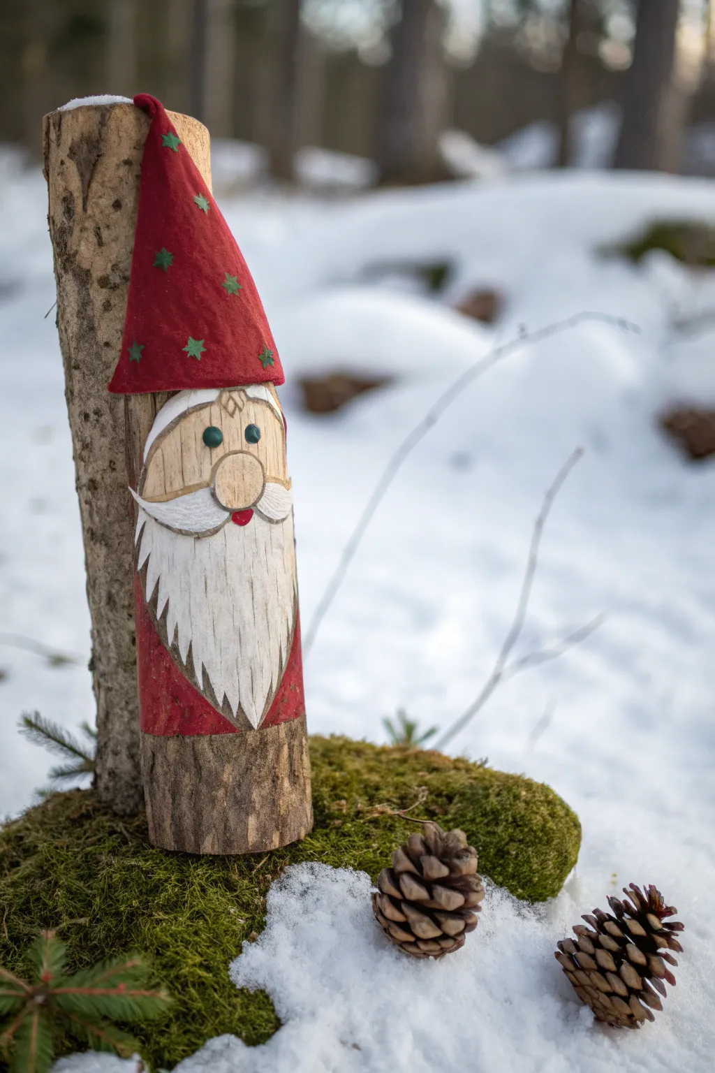 Add a touch of folklore magic to your garden with this charming DIY Santa log.