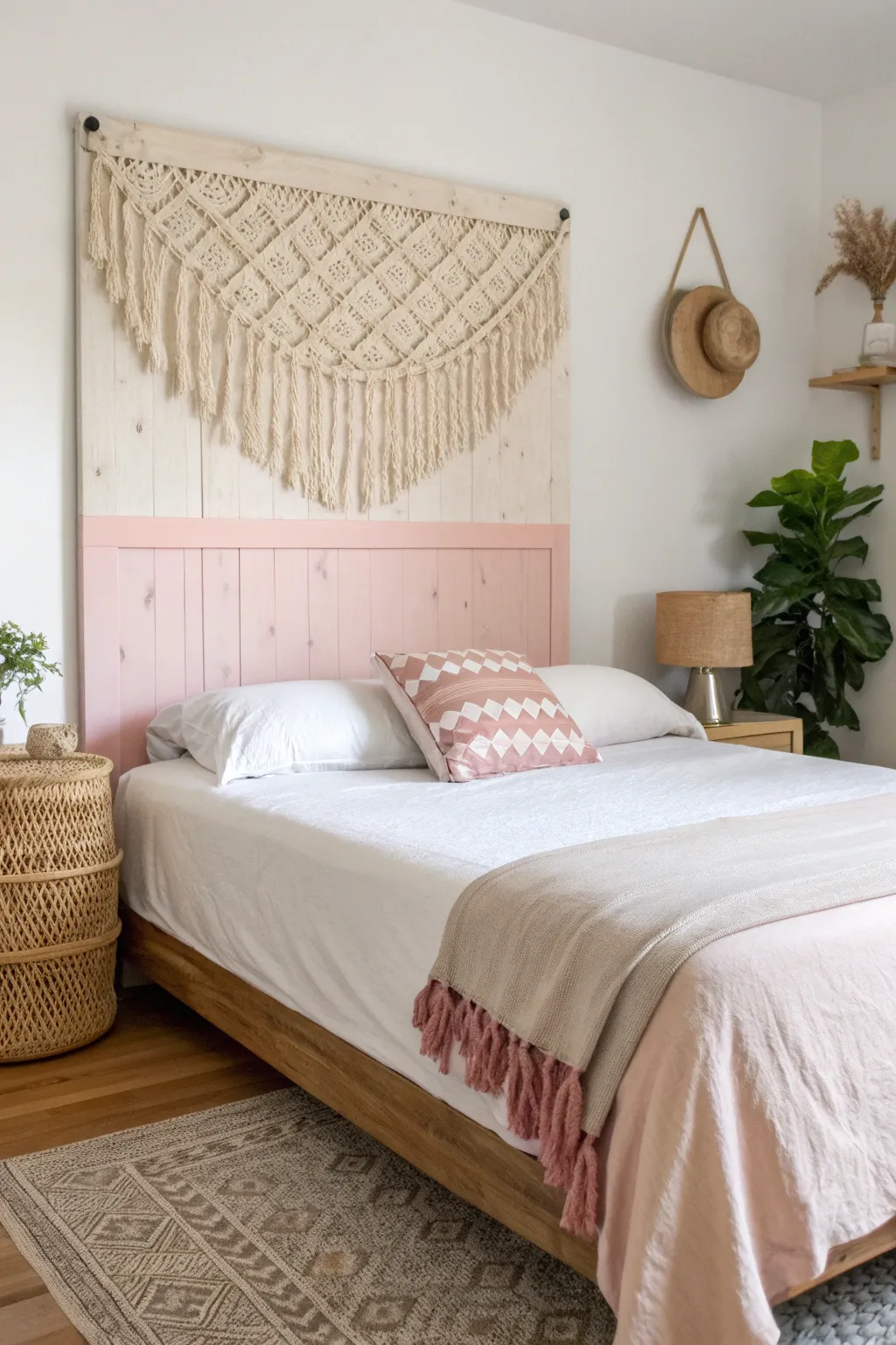 Transform your space with a dreamy ombré headboard—where elegance meets illusion. 🌿✨ #DIYDecor #ScandinavianStyle #BohoChic