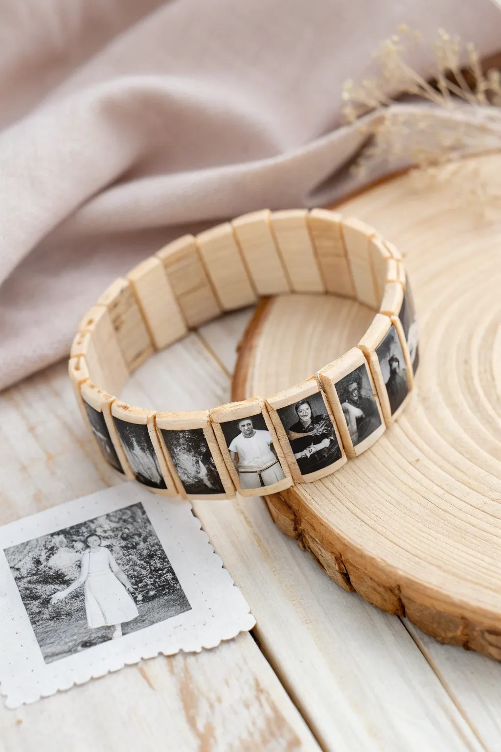 Crafted Memories: Transform simple popsicle sticks into elegant photo bracelets, the perfect DIY gift for loved ones.