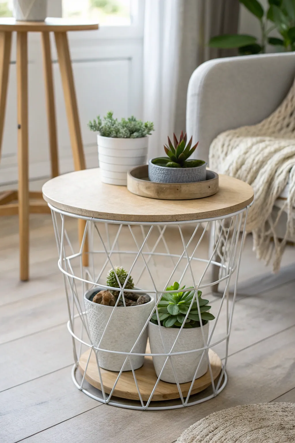 From wire to wow: Elevate your plant display with this chic DIY stand.