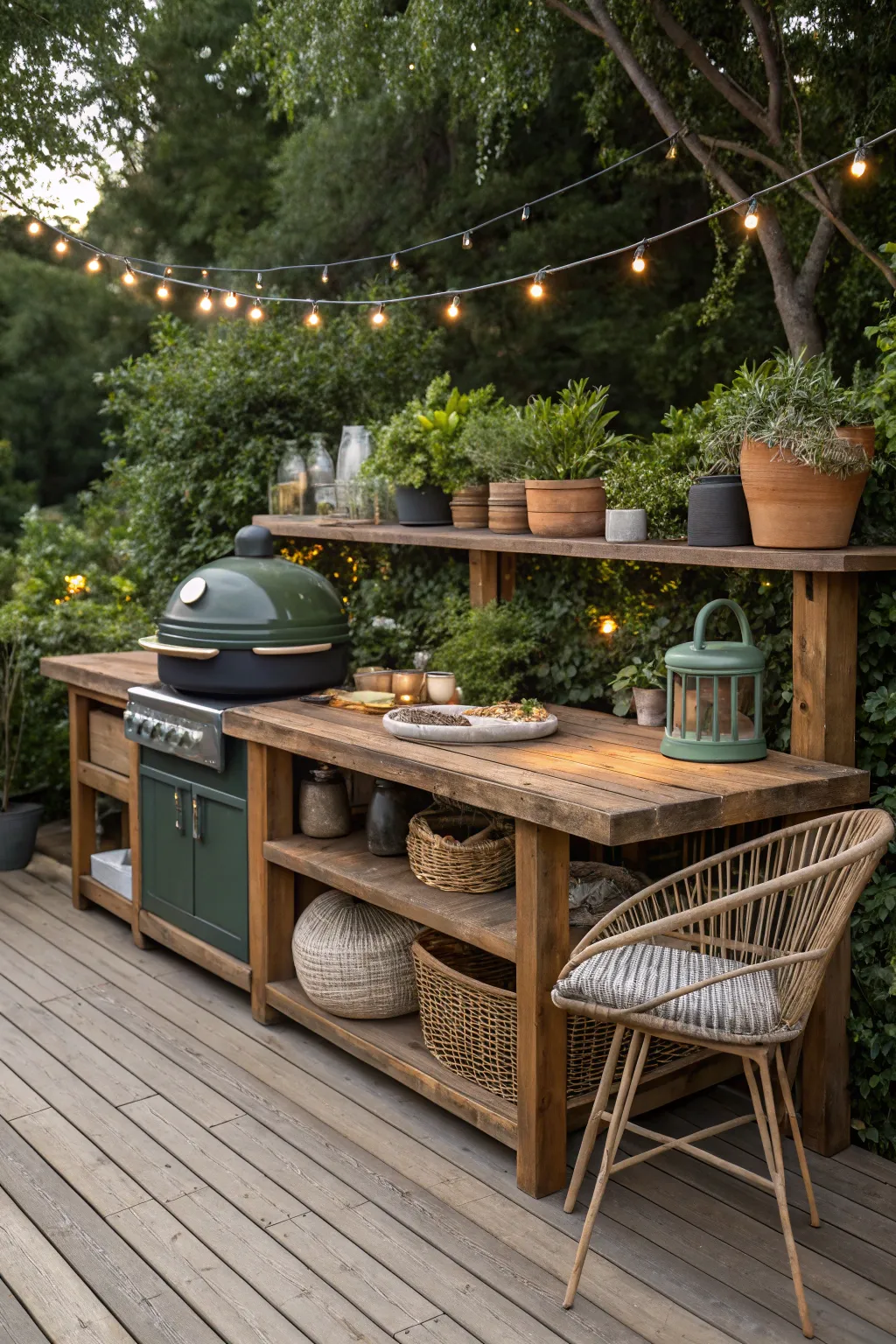 Transform your backyard into a cozy, rustic retreat with a Scandinavian-inspired outdoor kitchen!