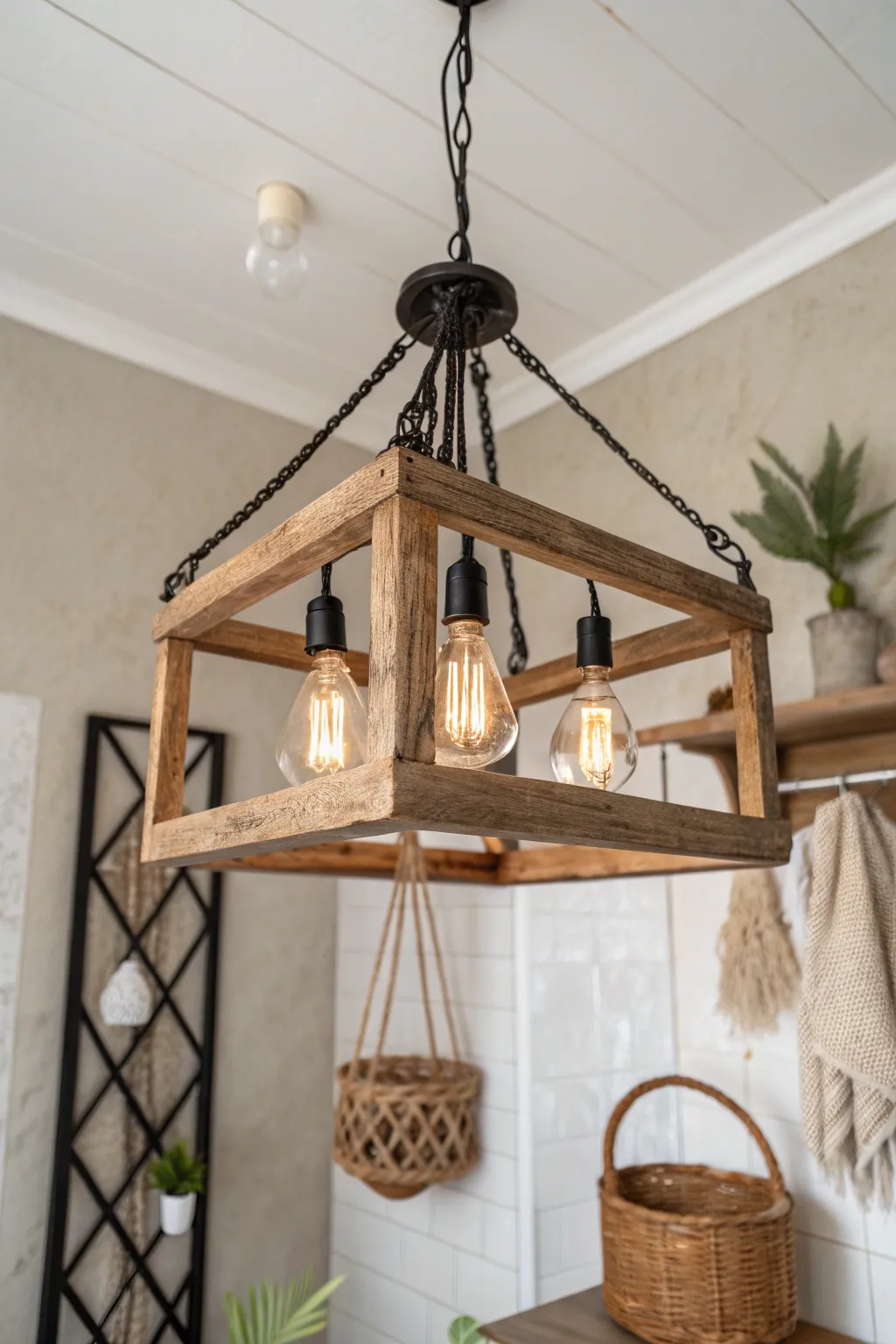 Illuminate your space with rustic charm: a perfect blend of farmhouse warmth and minimalist elegance.