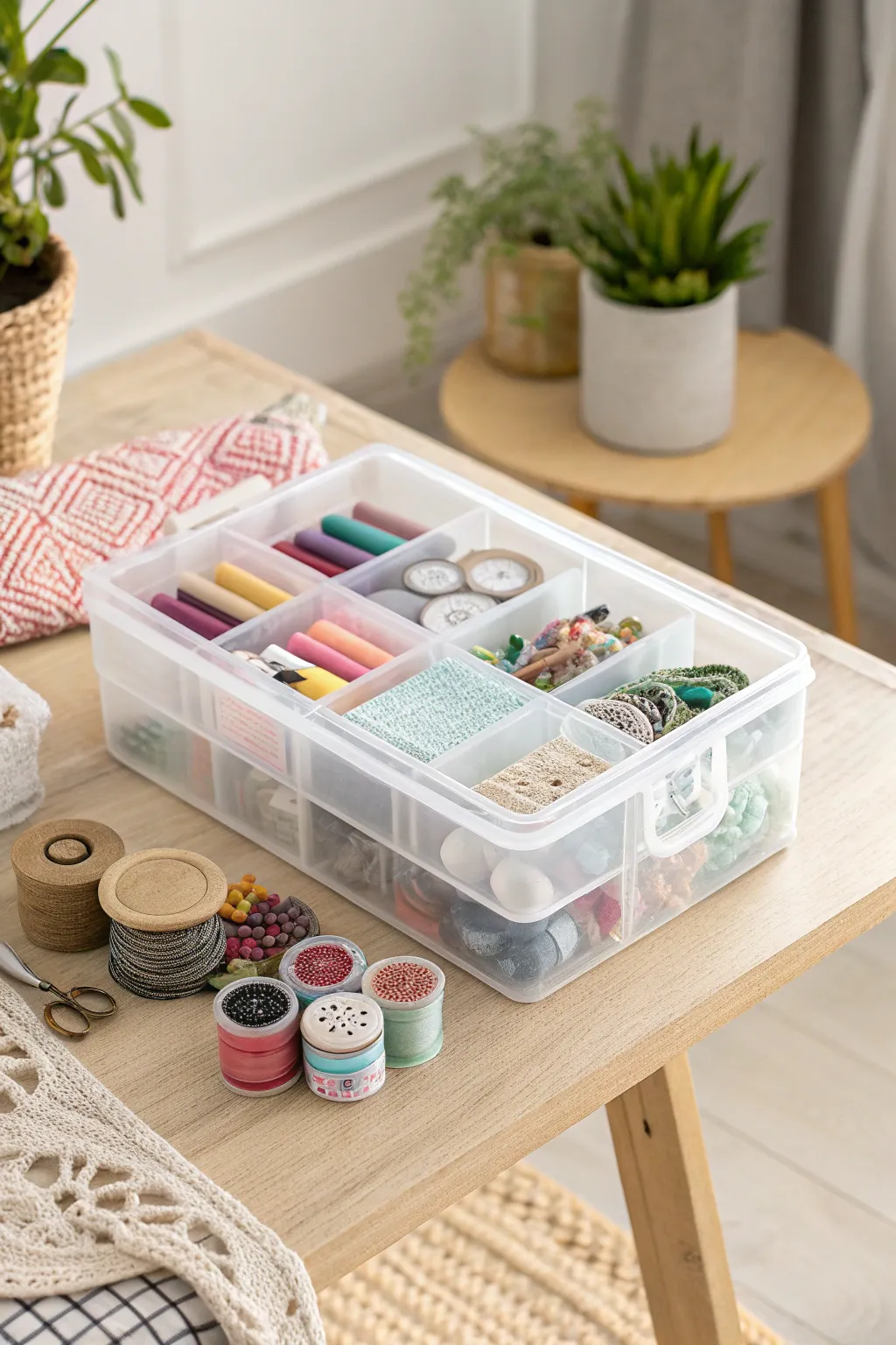 Effortlessly organized: Discover the beauty of a customizable sewing box that adapts to your creative needs.
