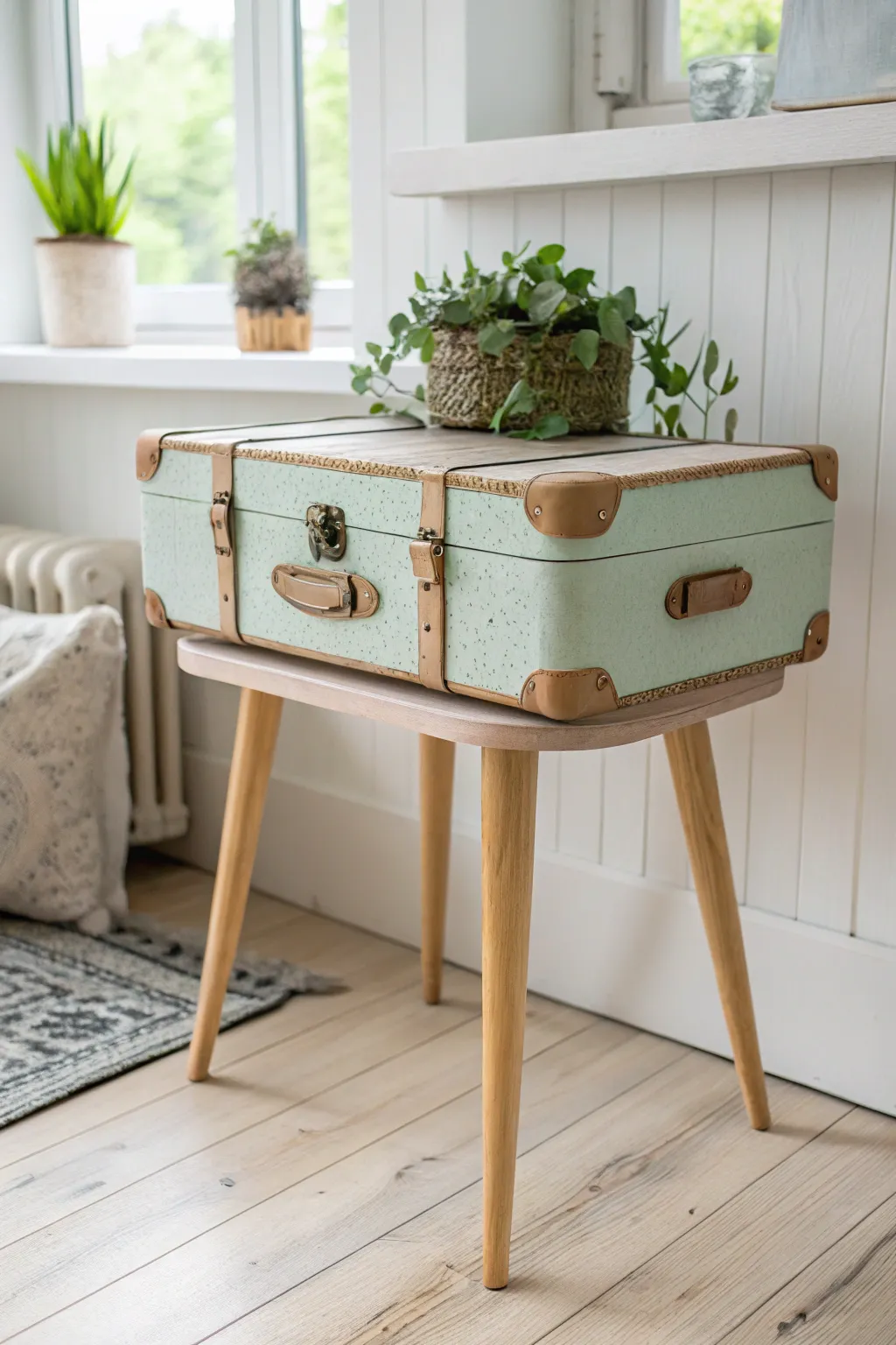 Transform nostalgia into functionality with this charming vintage suitcase table!
