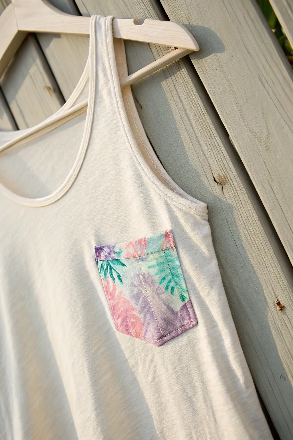 Add a splash of color to your wardrobe with a hand-painted pocket tank top - where minimalism meets boho charm!
