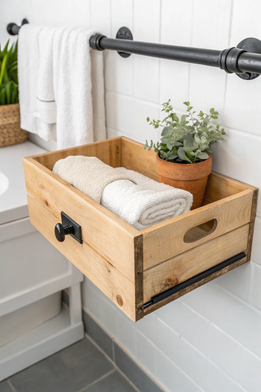 Transform vintage charm into functional art with this DIY drawer towel rack!