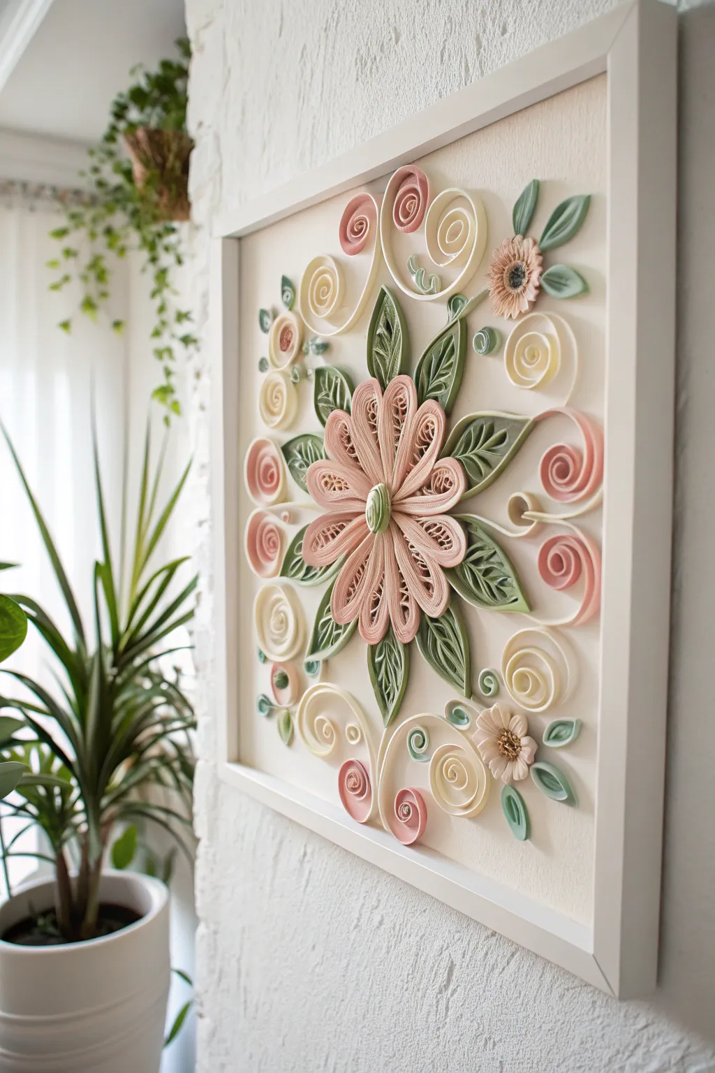 Transform your space with the delicate beauty of paper quilled art. A touch of elegance for the minimalist heart.