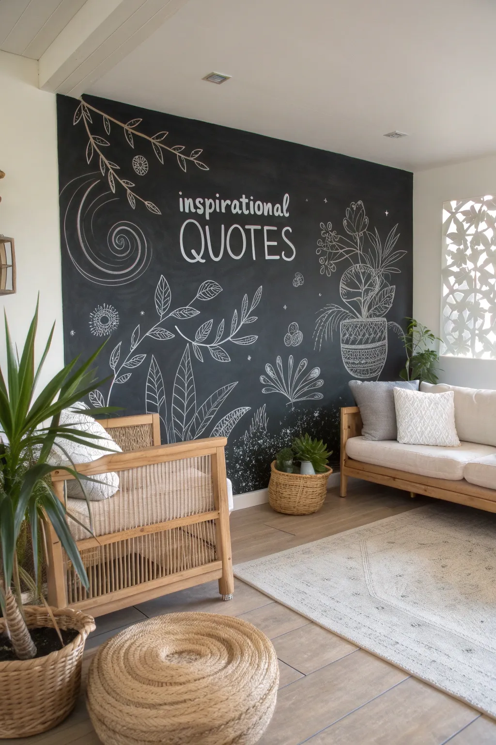 Transform your space with a chic chalkboard wall—perfect for creative expressions and daily inspirations!