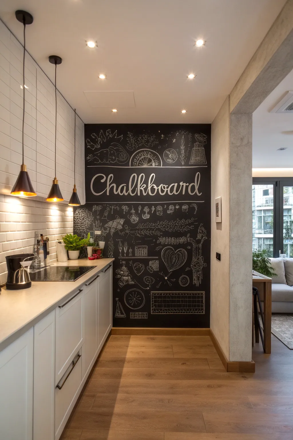 Transform your kitchen into a creative hub with chic chalkboard panels!