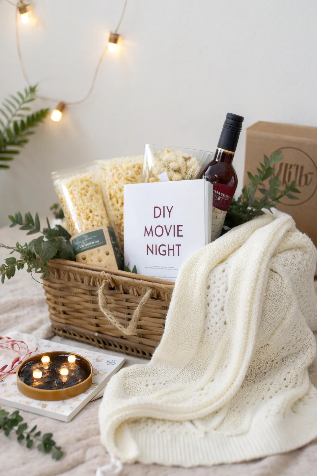 Create the perfect cozy movie night with this thoughtful DIY gift basket!