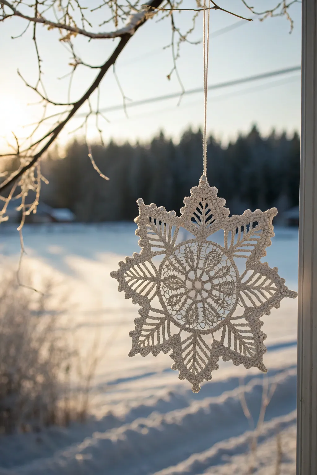 Transform your doilies into enchanting winter snowflakes, perfect for adding a touch of handcrafted elegance to your holiday decor.