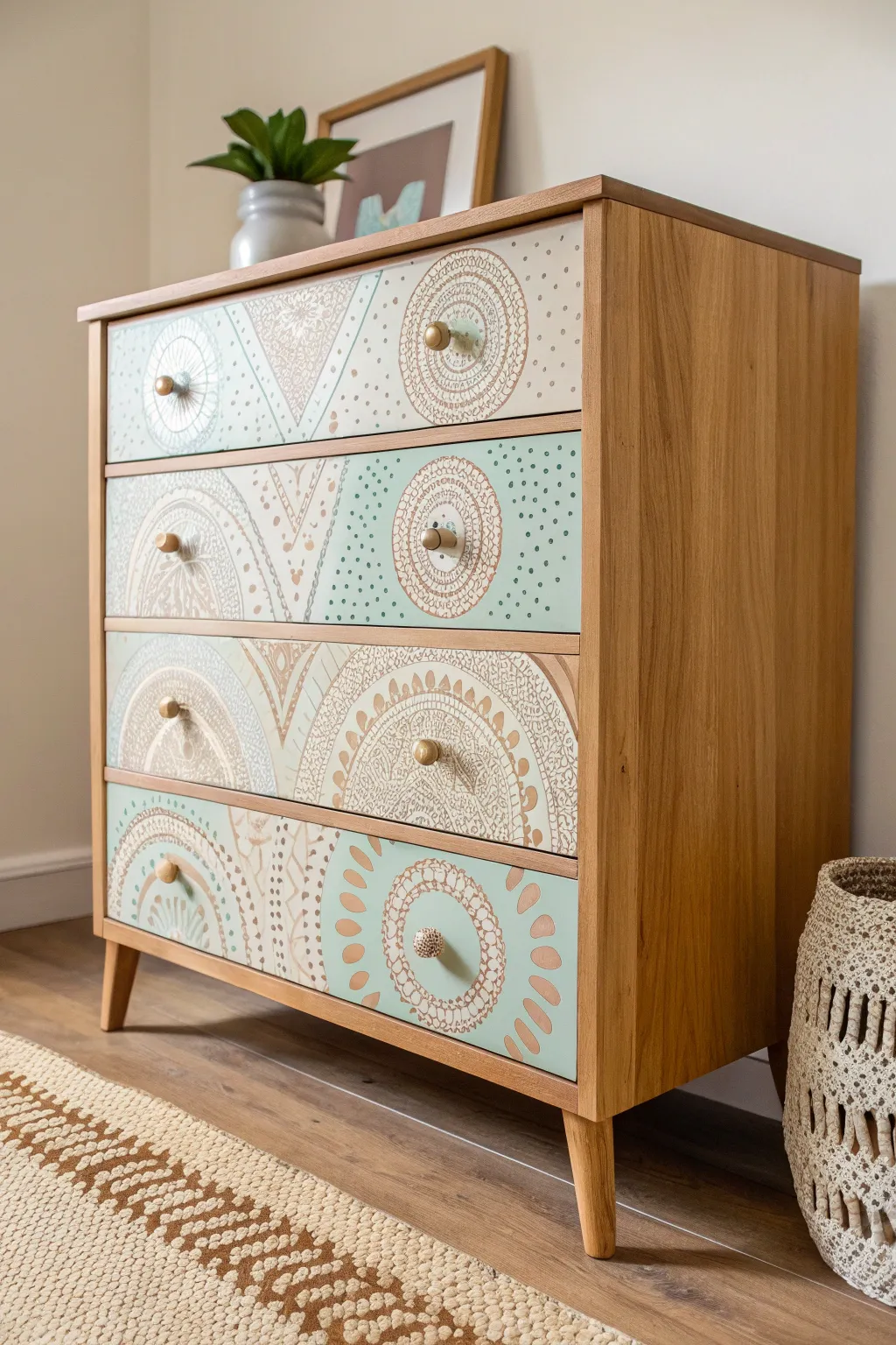 Transform your space with subtle dot-painted accents for a refreshing touch of artistry and charm.
