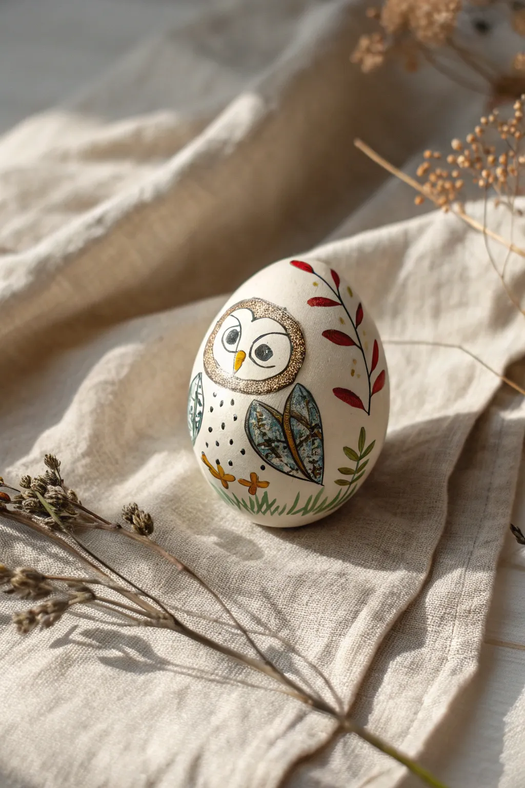 Embrace the charm of Easter with this delightful owl egg design, where simplicity meets playful elegance.