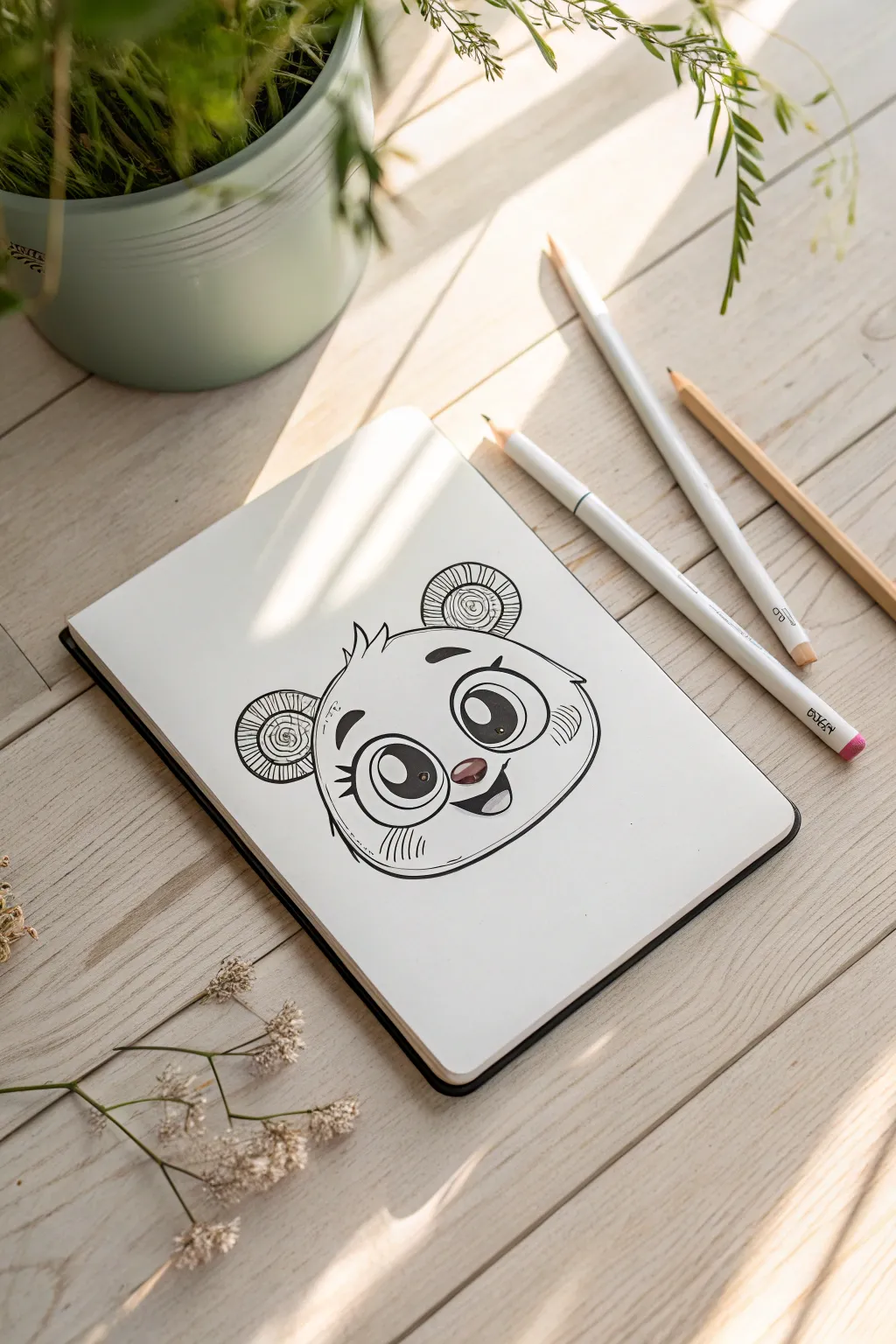 Whimsy in simplicity: Let your creativity shine with charming cartoon faces.