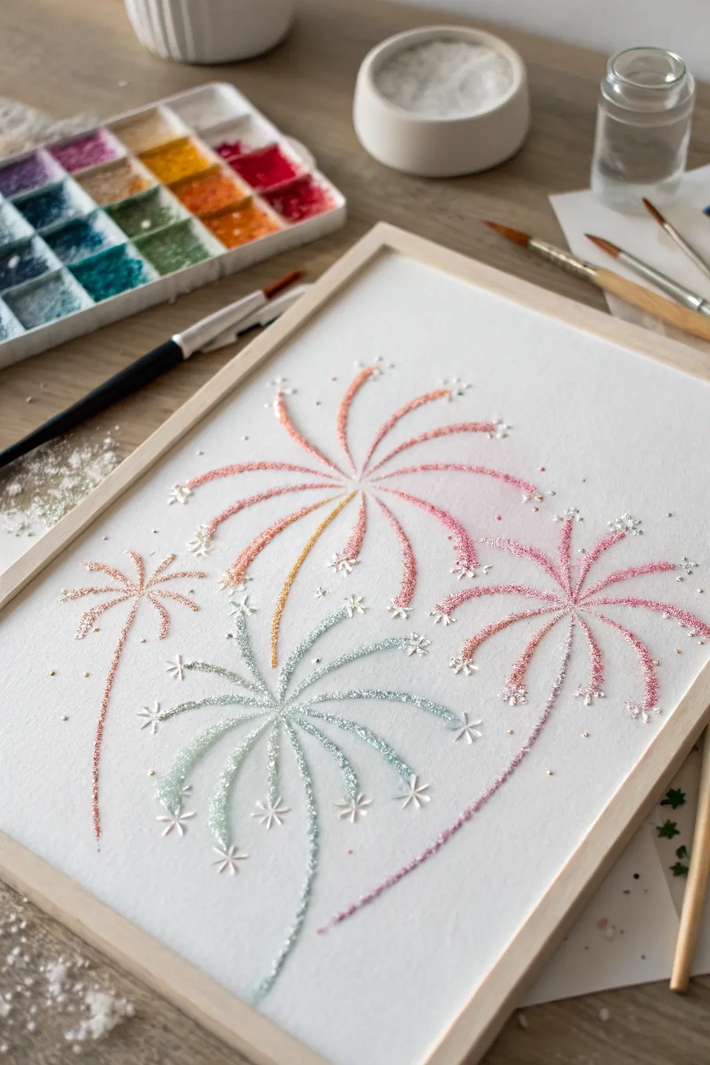 Unleash creativity with magical salt fireworks art—where colors dance and simplicity meets wonder. Perfect for little hands and curious minds!
