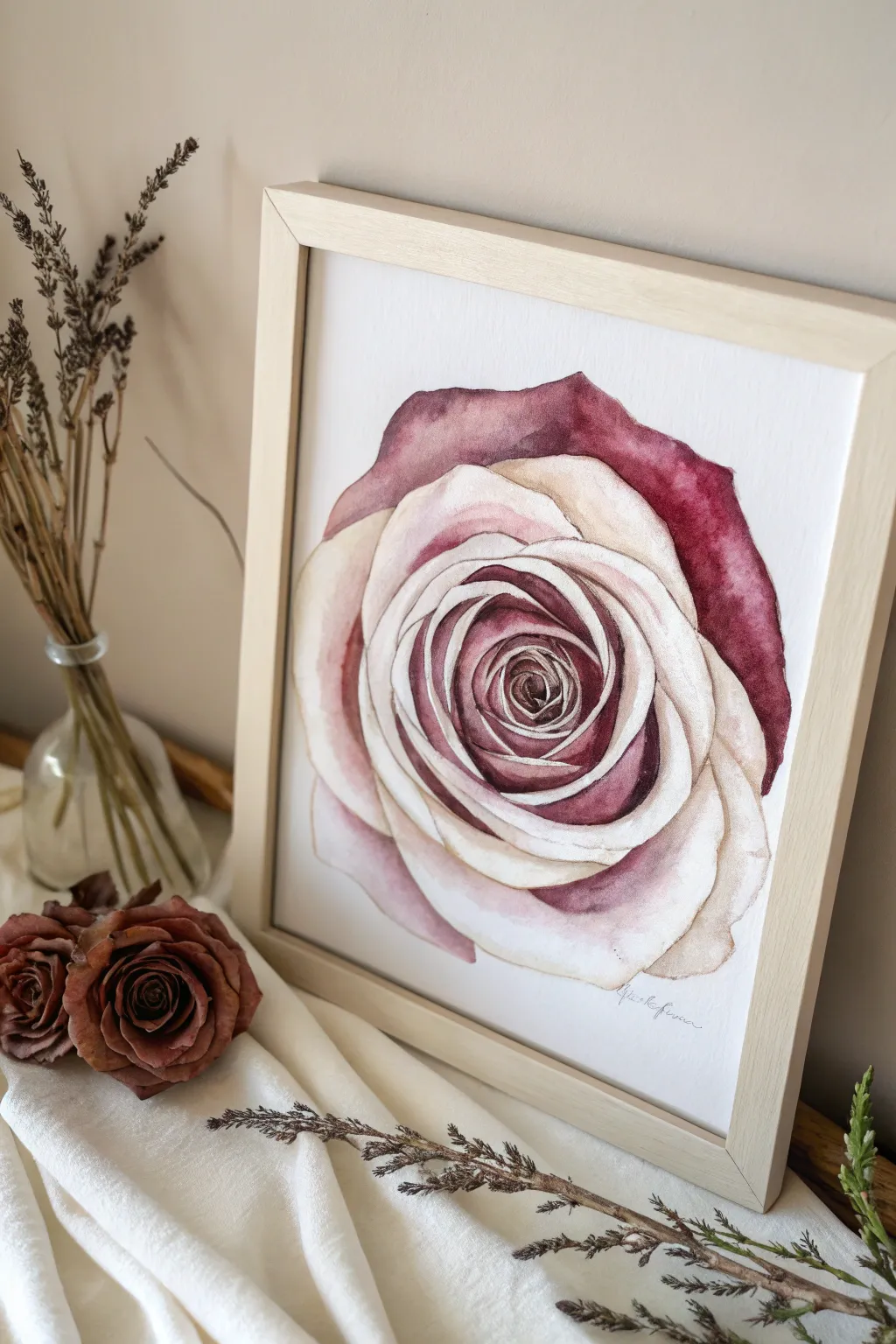 Discover the art of layered roses with minimalist elegance.