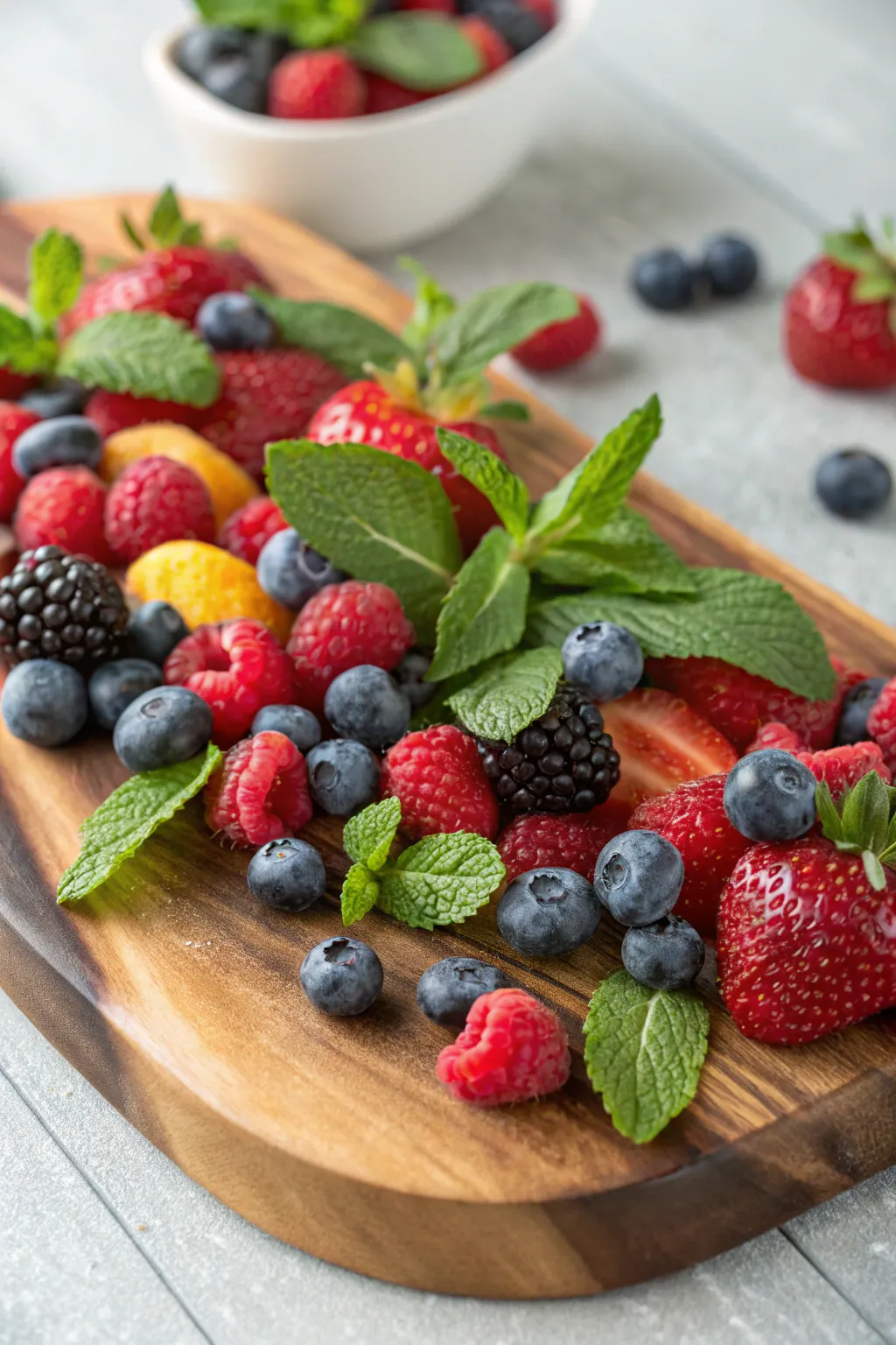 A refreshing berry and mint mix that adds a burst of flavor.