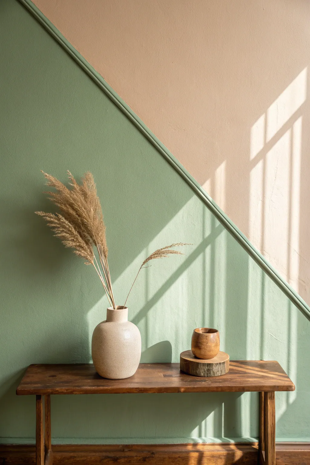 Transform your space with a simple two-tone wall design that brings elegance and warmth to your home.