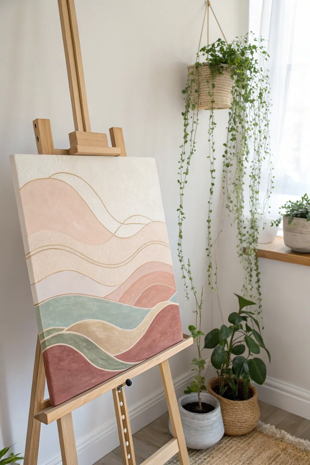 Discover tranquility in simplicity with this minimalist landscape masterpiece.