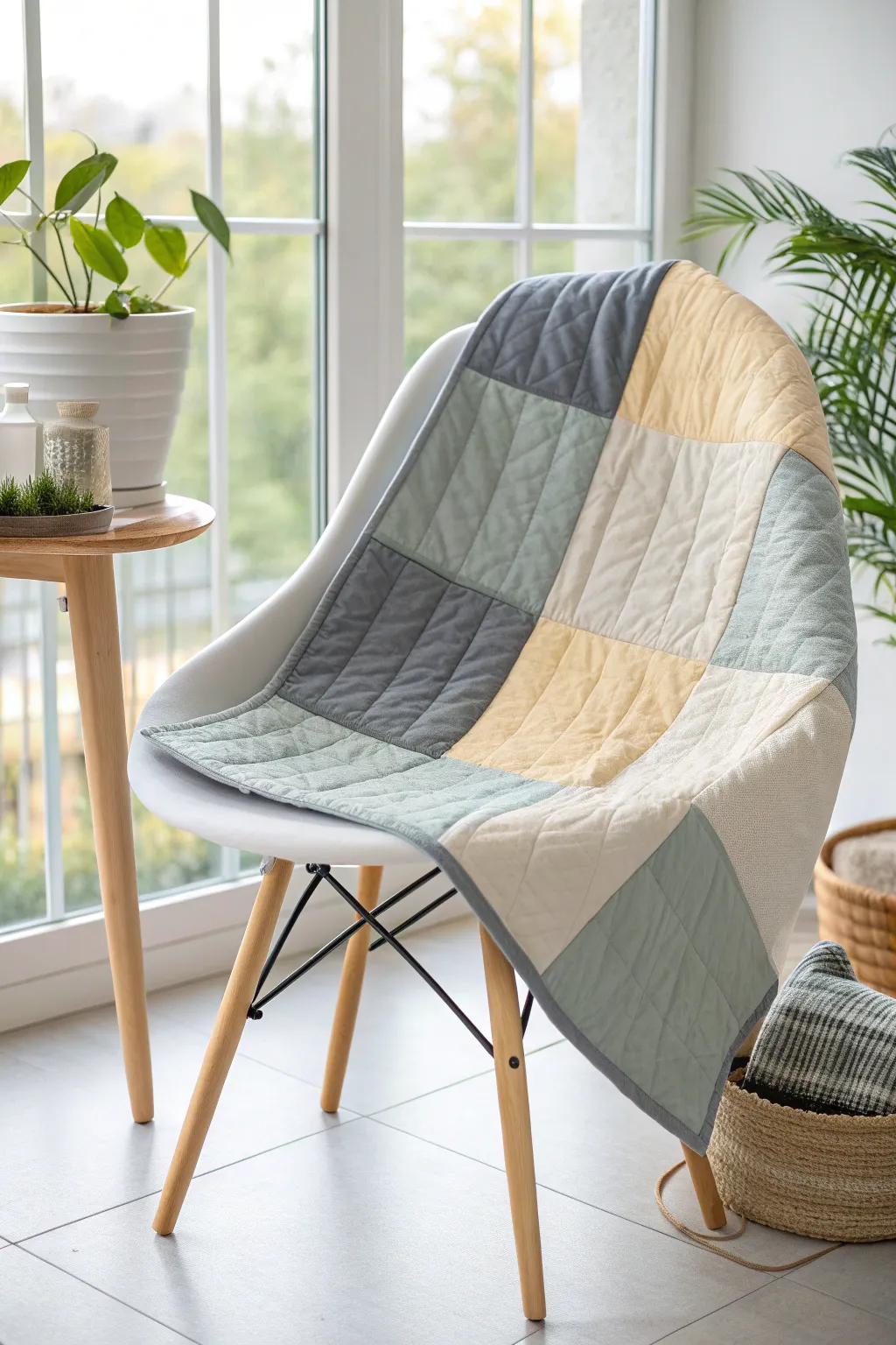 Effortlessly chic: A modern minimalist quilt that combines simplicity with Scandinavian elegance.