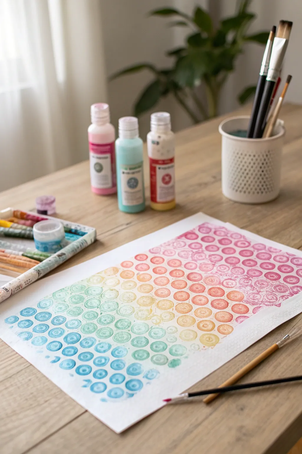 Discover the joy of bubble wrap printmaking with your toddler—simple, creative, and beautifully boho!