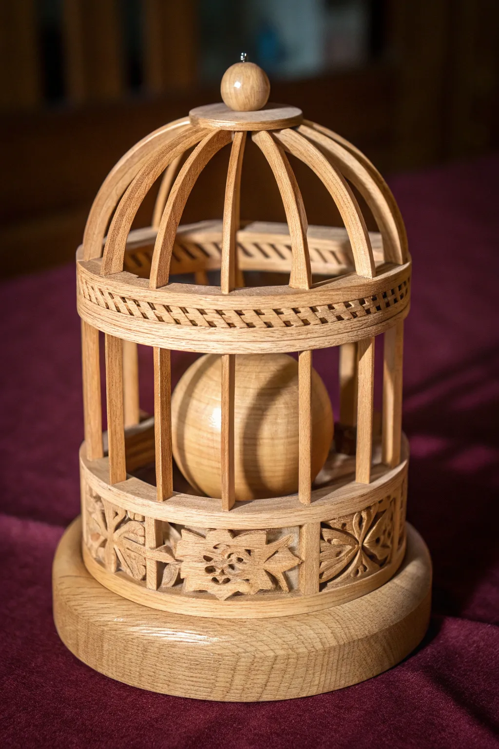 Master the art of simplicity with this captivating ball-in-a-cage whittling project.