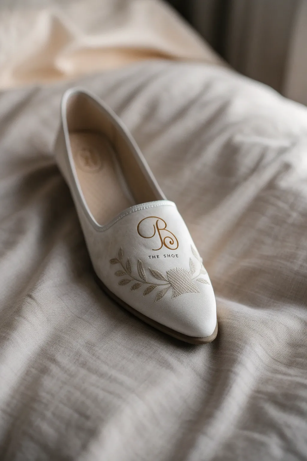 Step into style with personalized elegance: Monogram Magic embroidered shoes.