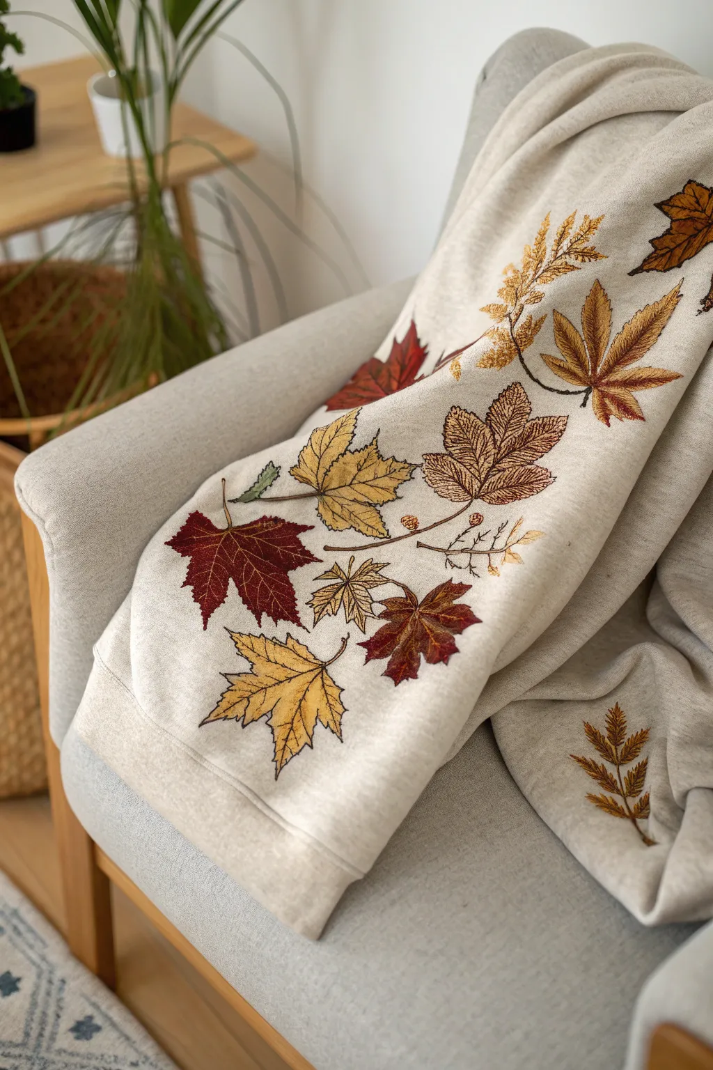 Embrace the cozy elegance of fall with this beautifully embroidered sweatshirt, where simplicity meets the art of the season.