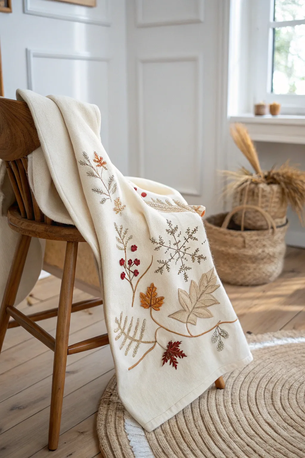 Embrace the festive spirit with elegant, handcrafted embroidery that celebrates the beauty of the seasons.